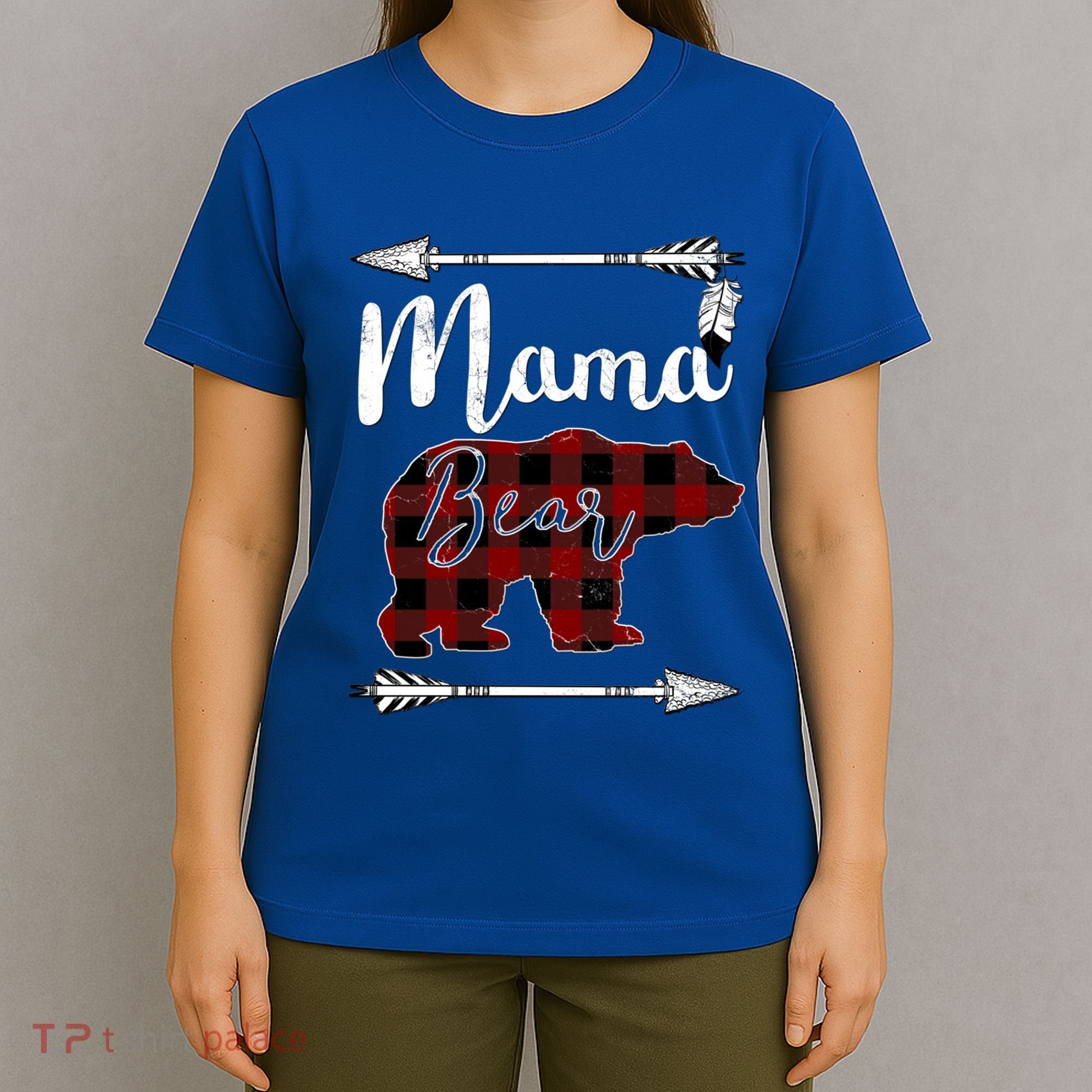 Mama Bear MotherS Day Mom Buffalo Plaid Gift T-Shirt