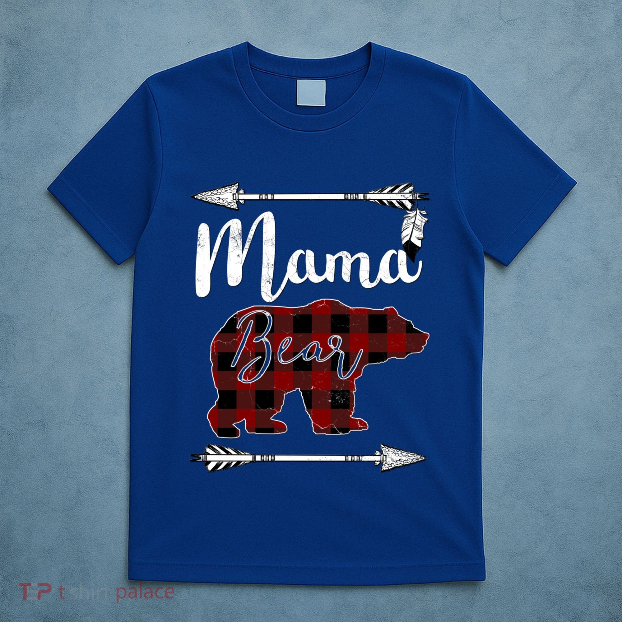 Mama Bear MotherS Day Mom Buffalo Plaid Gift T-Shirt