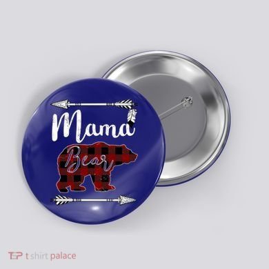 Mama Bear MotherS Day Mom Buffalo Plaid Gift Button