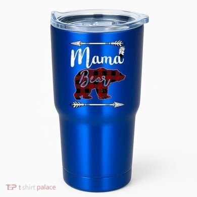 Mama Bear MotherS Day Mom Buffalo Plaid Gift Tumbler