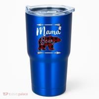 Mama Bear MotherS Day Mom Buffalo Plaid Gift Tumbler thumb 0