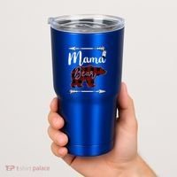 Mama Bear MotherS Day Mom Buffalo Plaid Gift Tumbler thumb 2