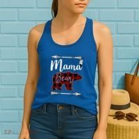Mama Bear MotherS Day Mom Buffalo Plaid Gift Women's Tank Top thumb 2