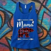 Mama Bear MotherS Day Mom Buffalo Plaid Gift Women's Tank Top thumb 3