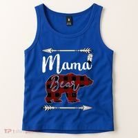 Mama Bear MotherS Day Mom Buffalo Plaid Gift Tank Top thumb 2