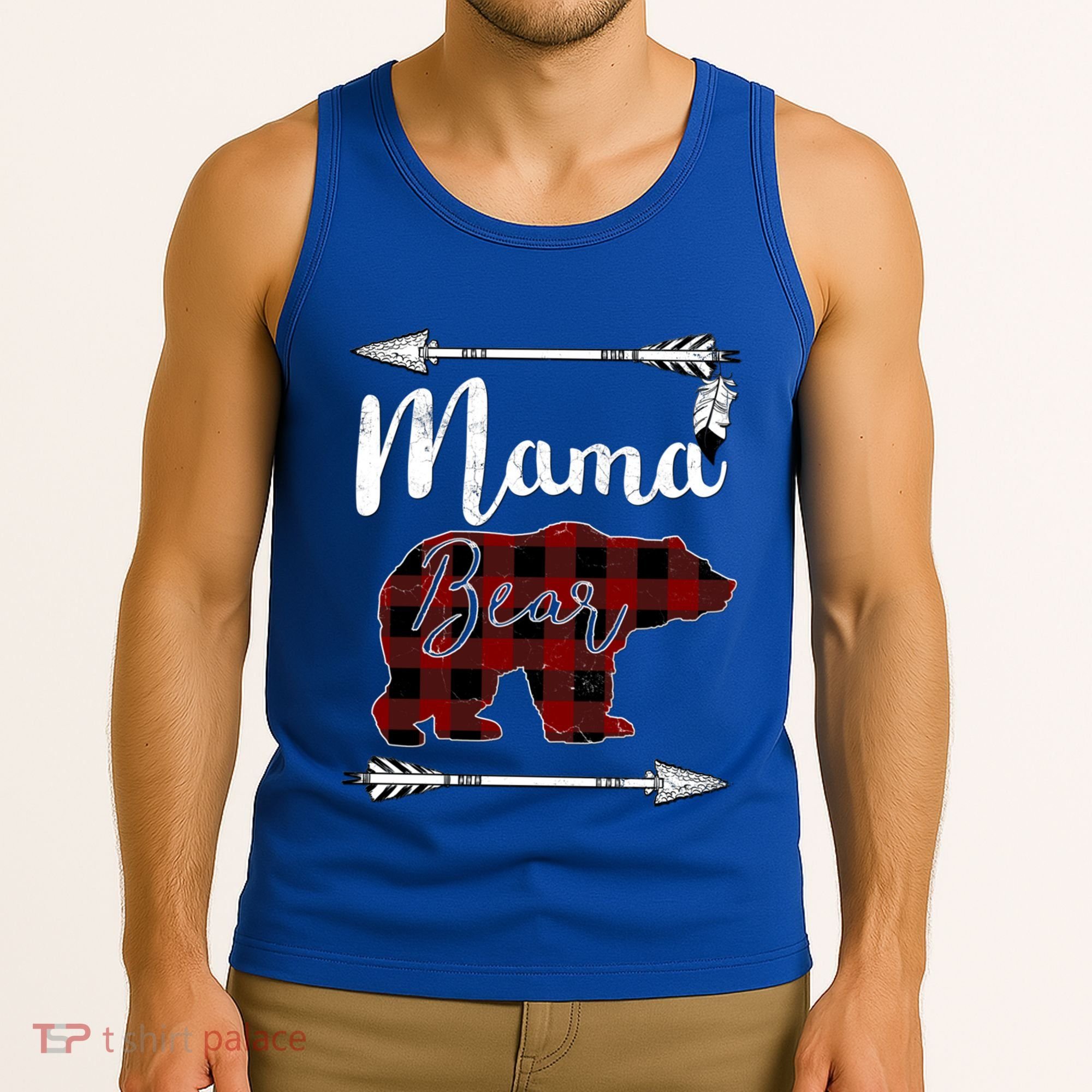 Mama Bear MotherS Day Mom Buffalo Plaid Gift Tank Top