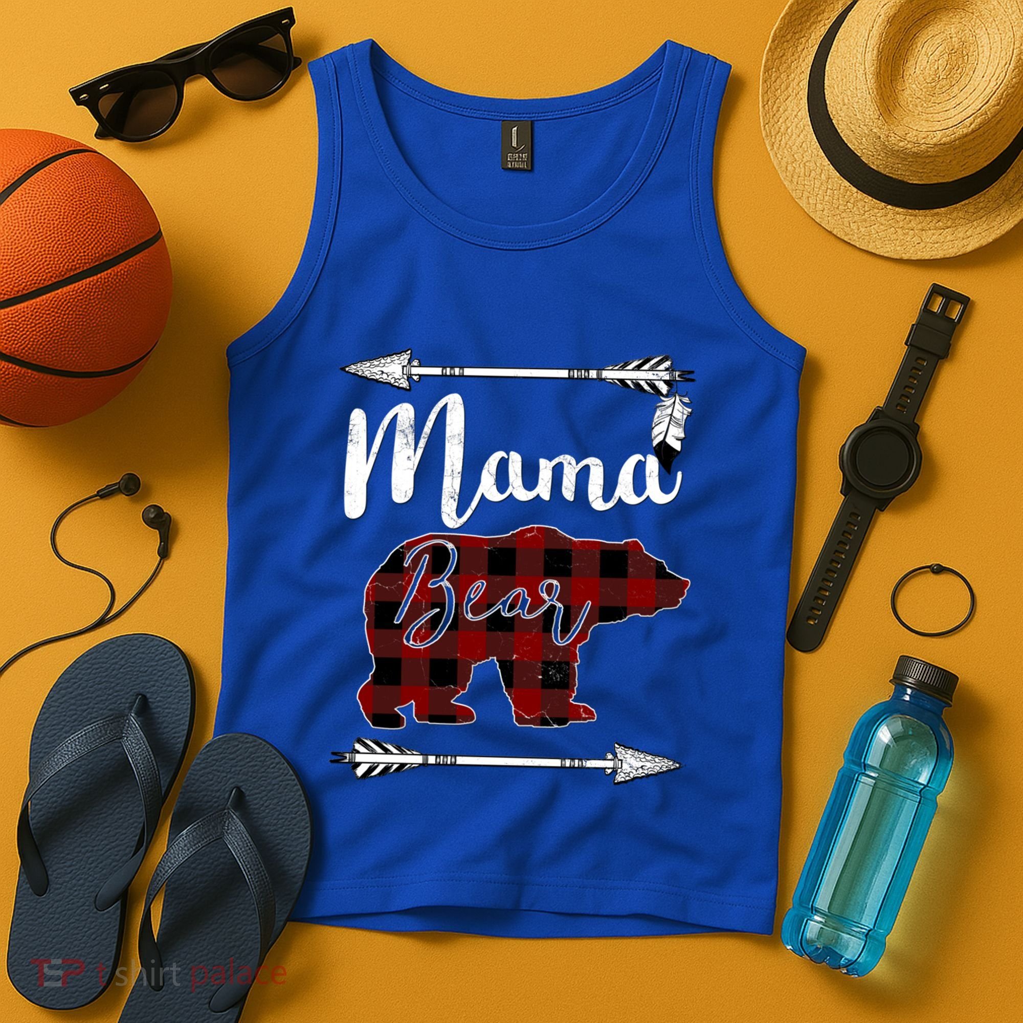 Mama Bear MotherS Day Mom Buffalo Plaid Gift Tank Top