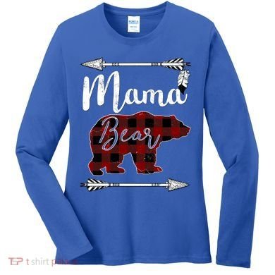 Mama Bear MotherS Day Mom Buffalo Plaid Gift Women's Long Sleeve Shirt