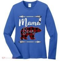 Mama Bear MotherS Day Mom Buffalo Plaid Gift Women's Long Sleeve Shirt thumb 0