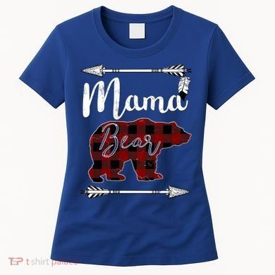 Mama Bear MotherS Day Mom Buffalo Plaid Gift Women's T-Shirt