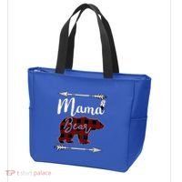 Mama Bear MotherS Day Mom Buffalo Plaid Gift Tote Bag thumb 3