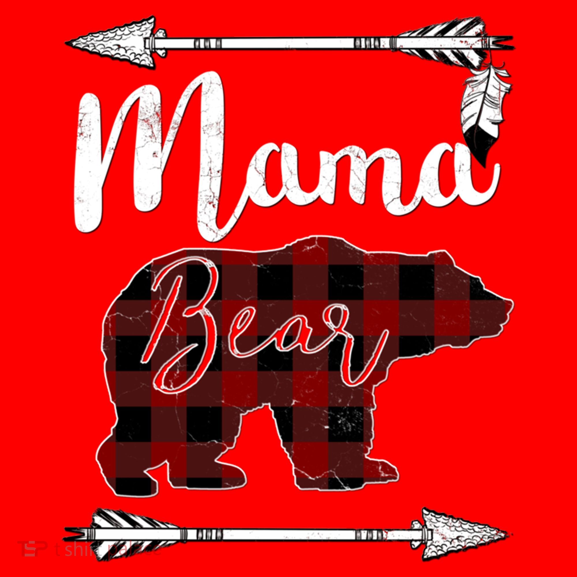 Mama Bear MotherS Day Mom Buffalo Plaid Gift Santa Hat