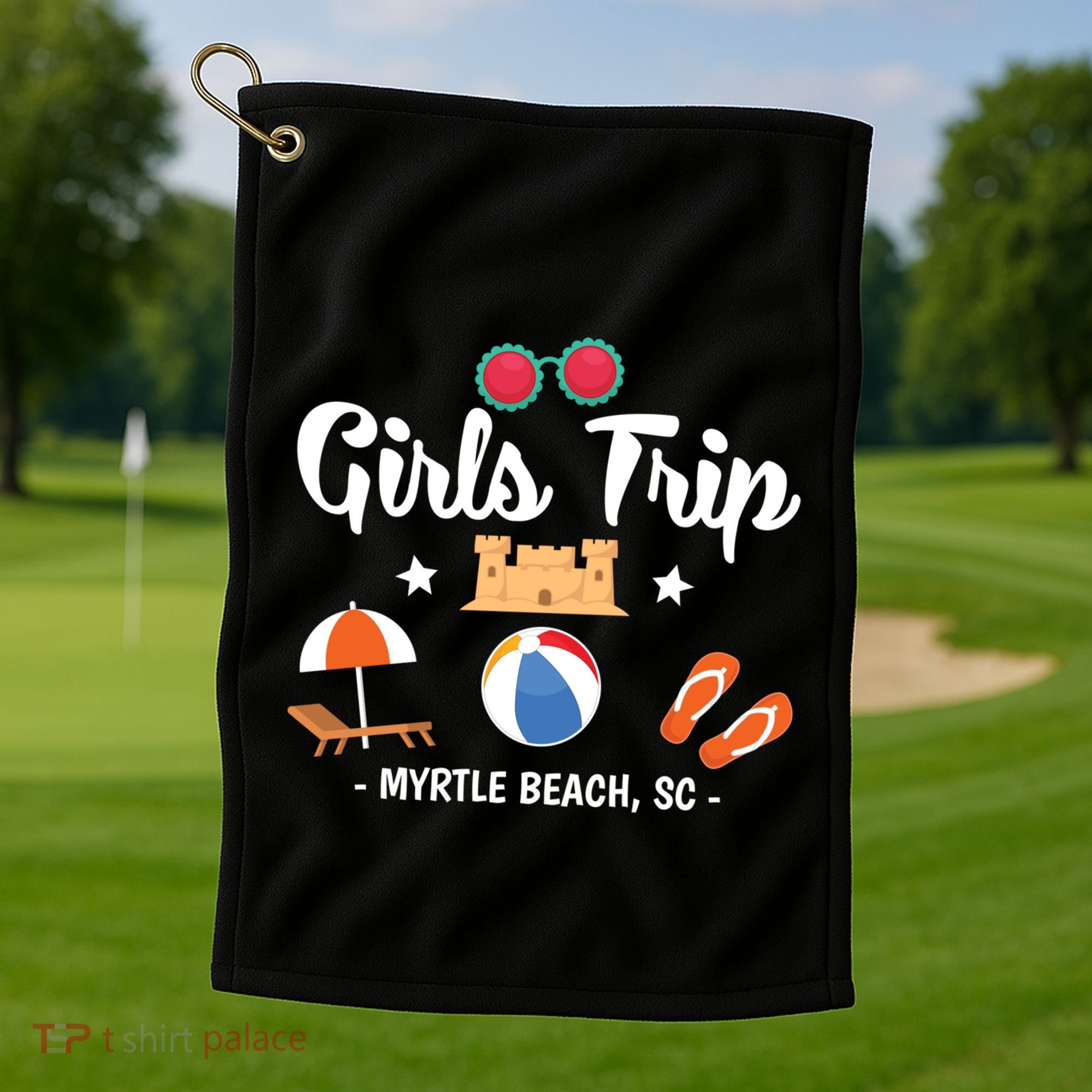 Matching Bachelorette Myrtle Beach Trip Meaningful Gift Golf Towel