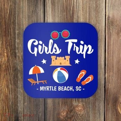 Matching Bachelorette Myrtle Beach Trip Meaningful Gift Coaster