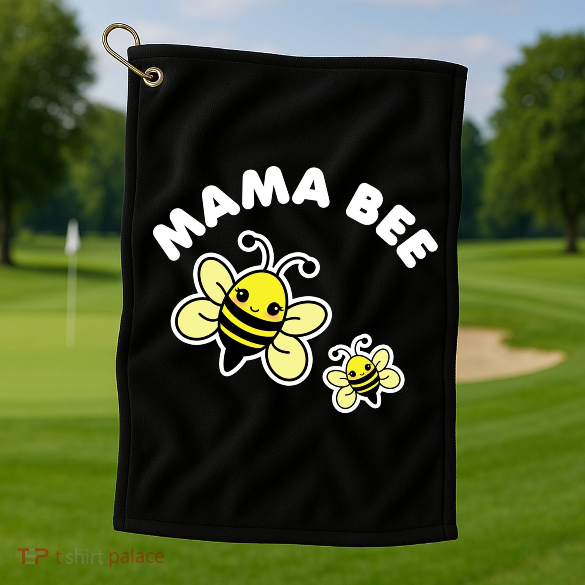 Mama Bee Mother's Day Cute Kawaii Bee Drawing Gift Golf Towel