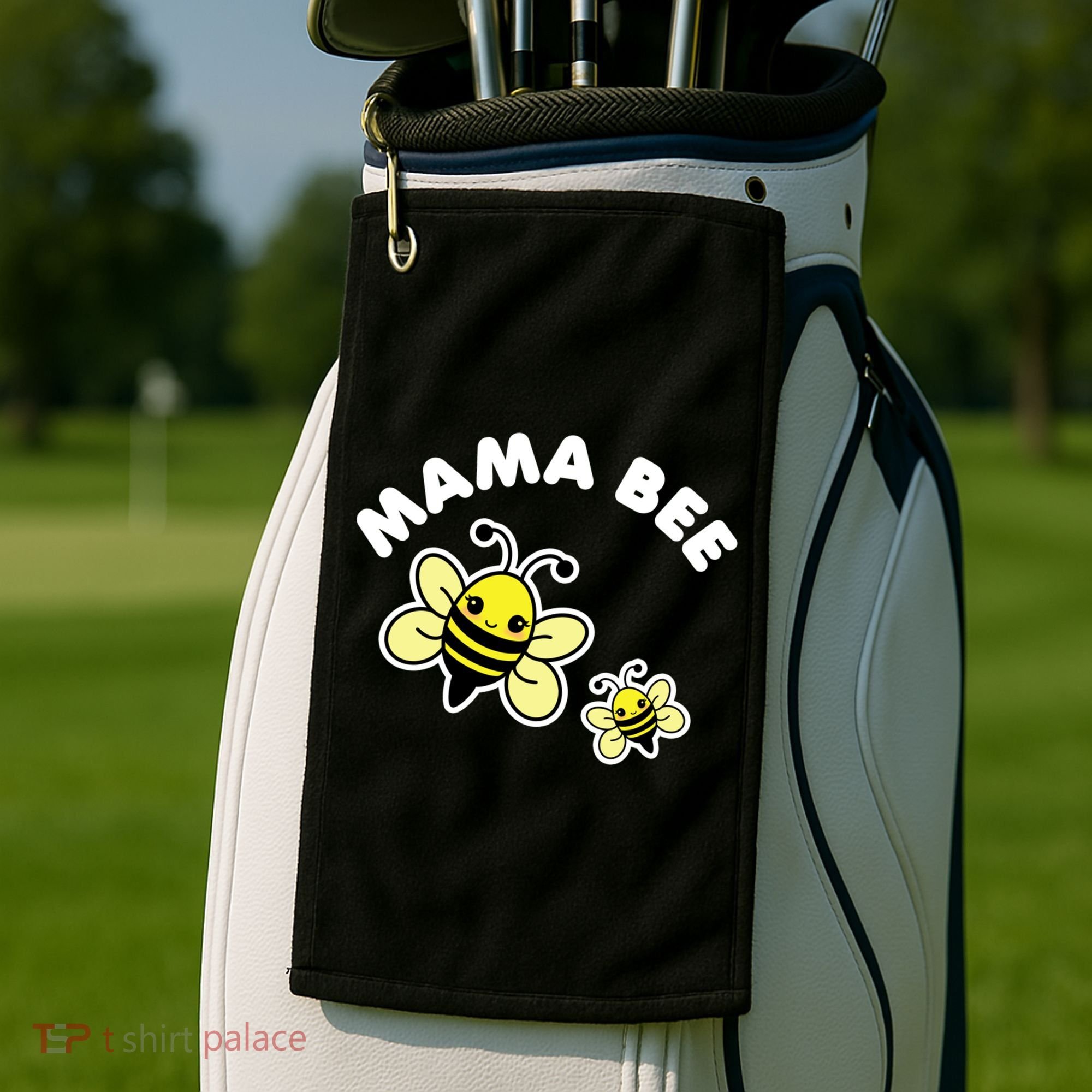 Mama Bee Mother's Day Cute Kawaii Bee Drawing Gift Golf Towel