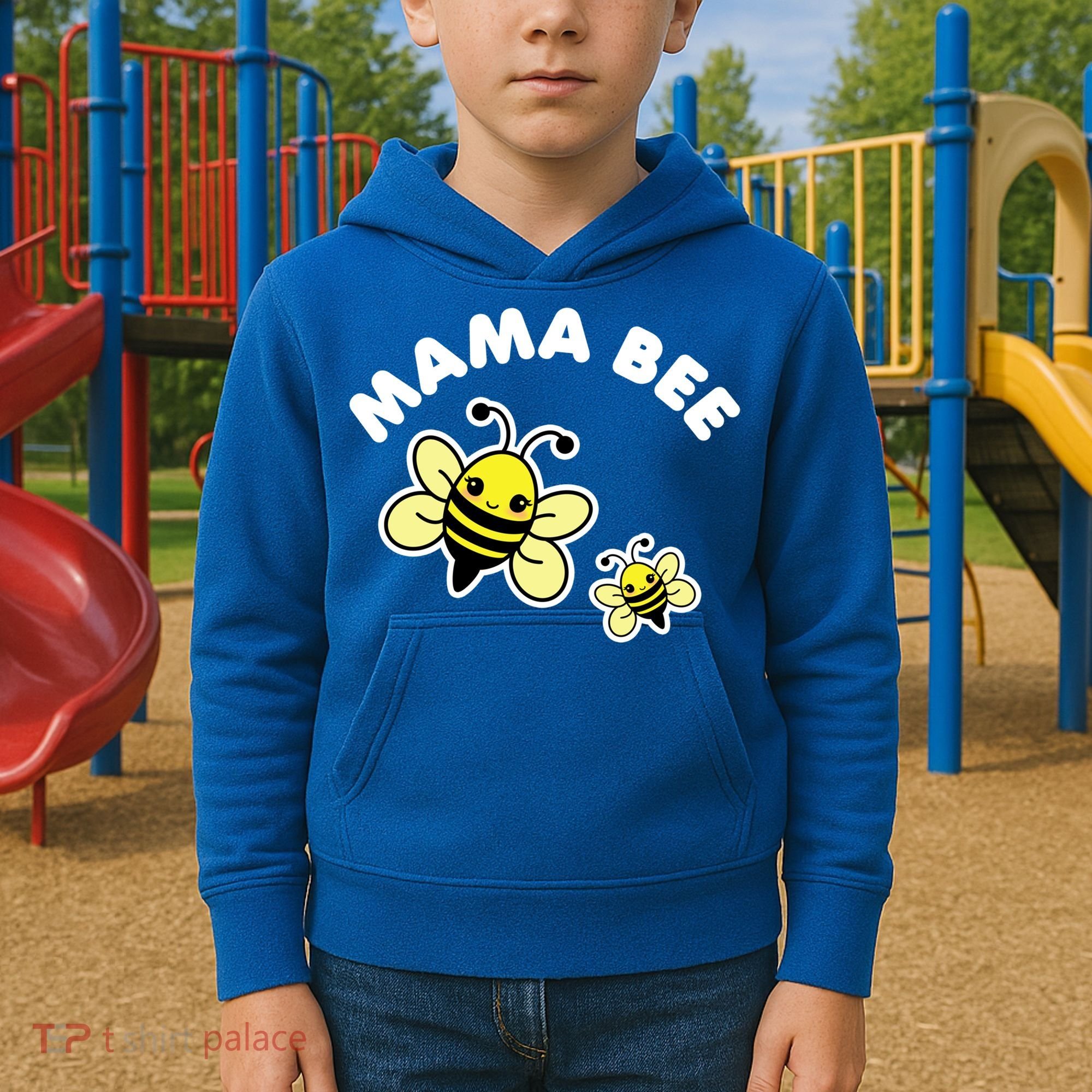 Mama Bee Mother's Day Cute Kawaii Bee Drawing Gift Kids Hoodie