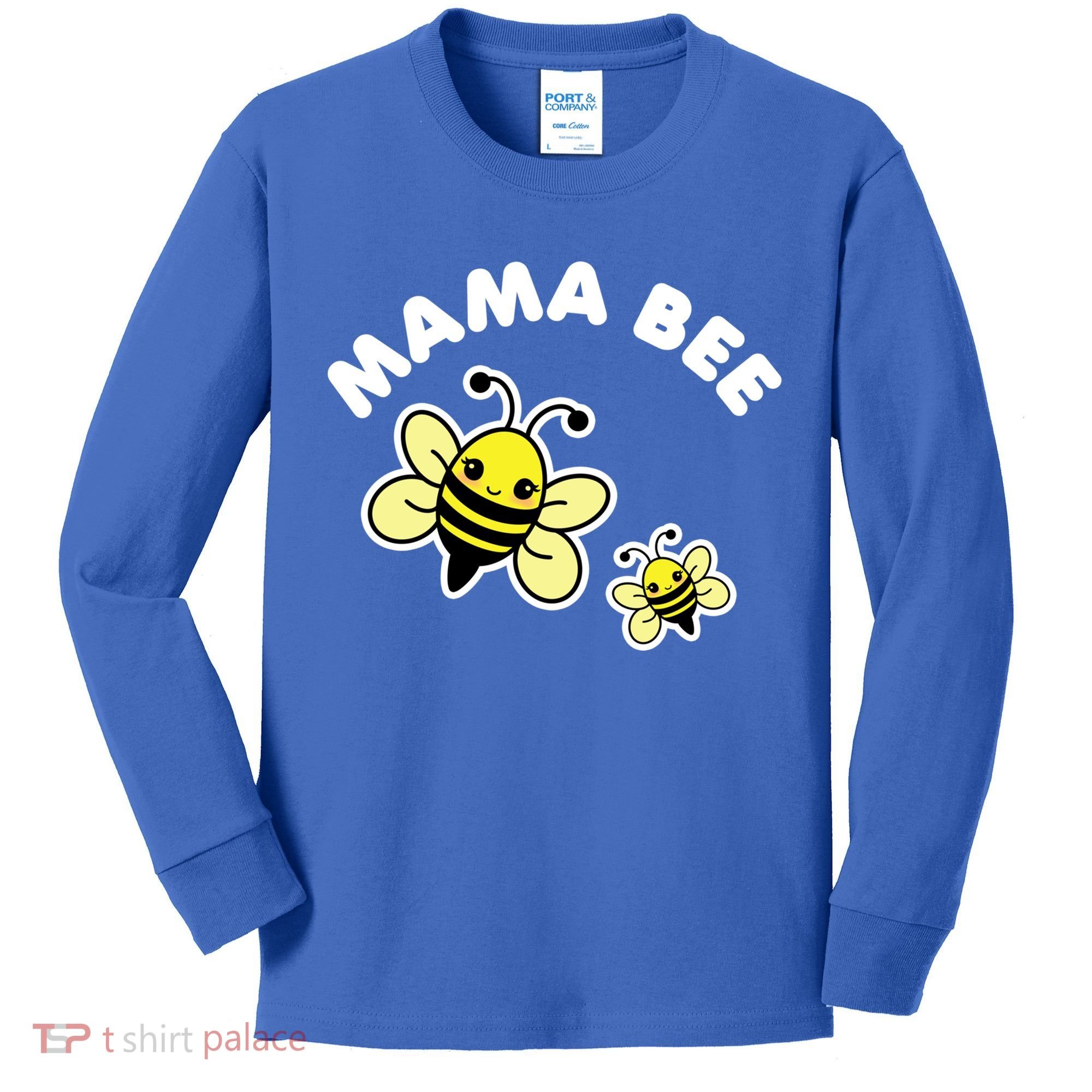 Mama Bee Mother's Day Cute Kawaii Bee Drawing Gift Kids Long Sleeve Shirt