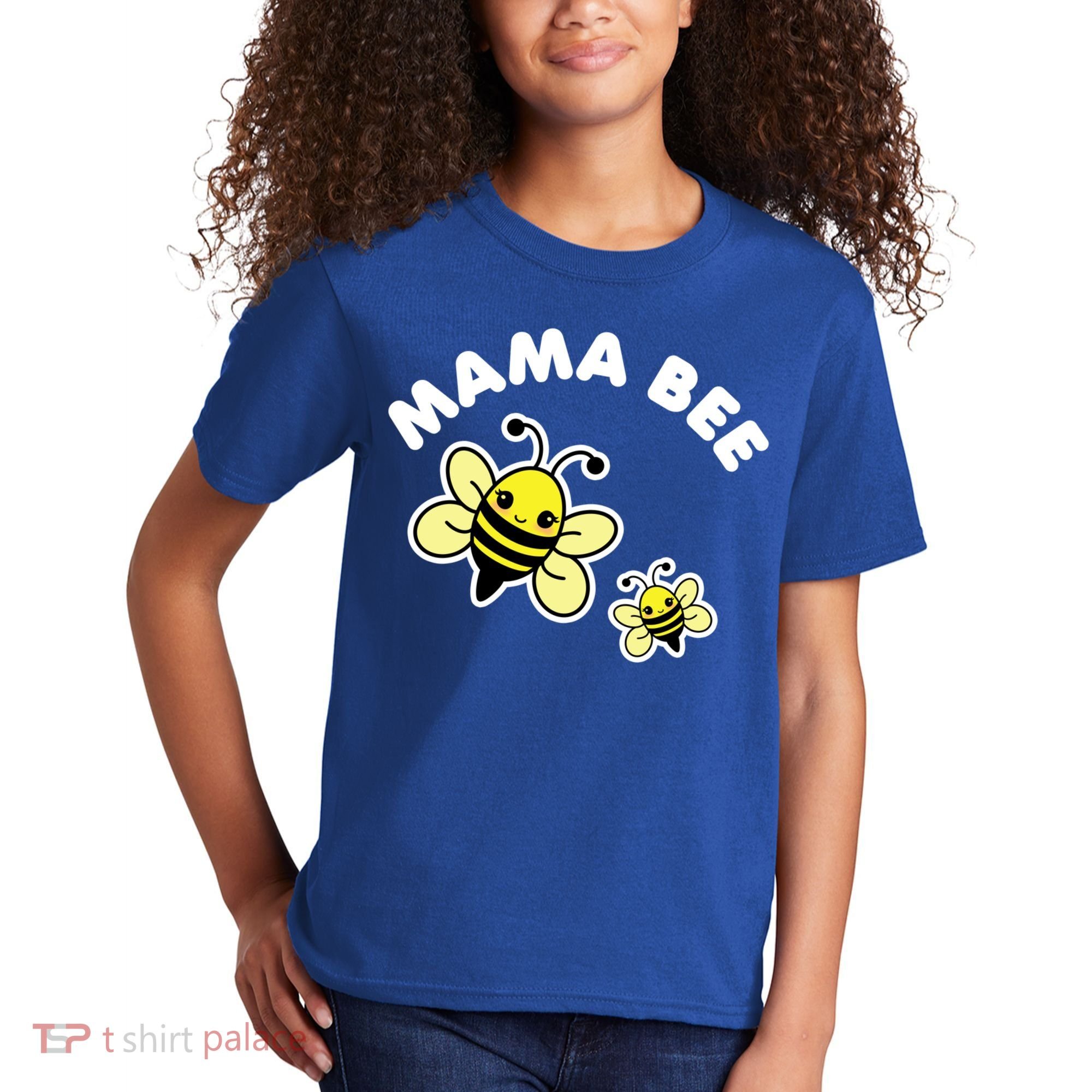 Mama Bee Mother's Day Cute Kawaii Bee Drawing Gift Kids T-Shirt