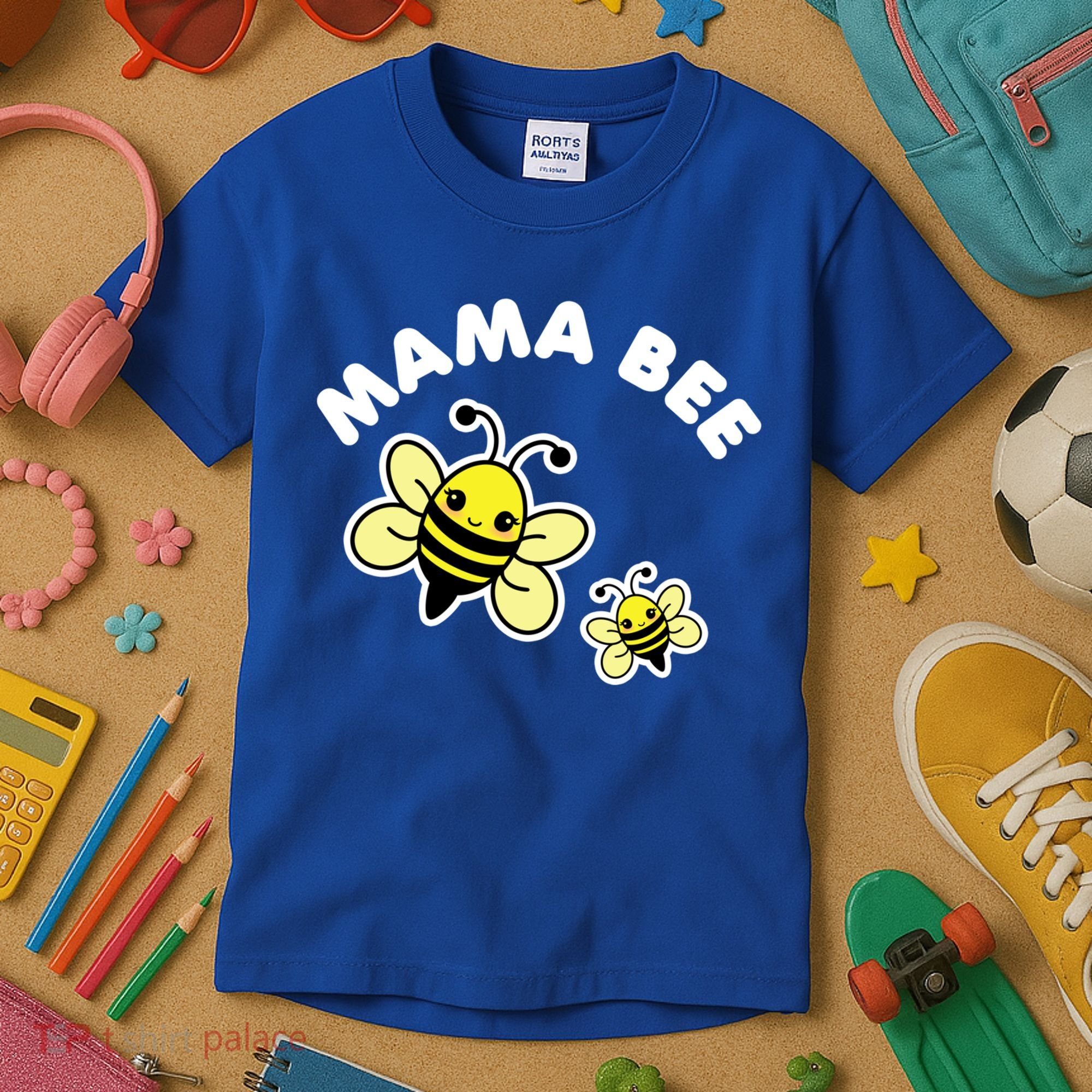 Mama Bee Mother's Day Cute Kawaii Bee Drawing Gift Kids T-Shirt