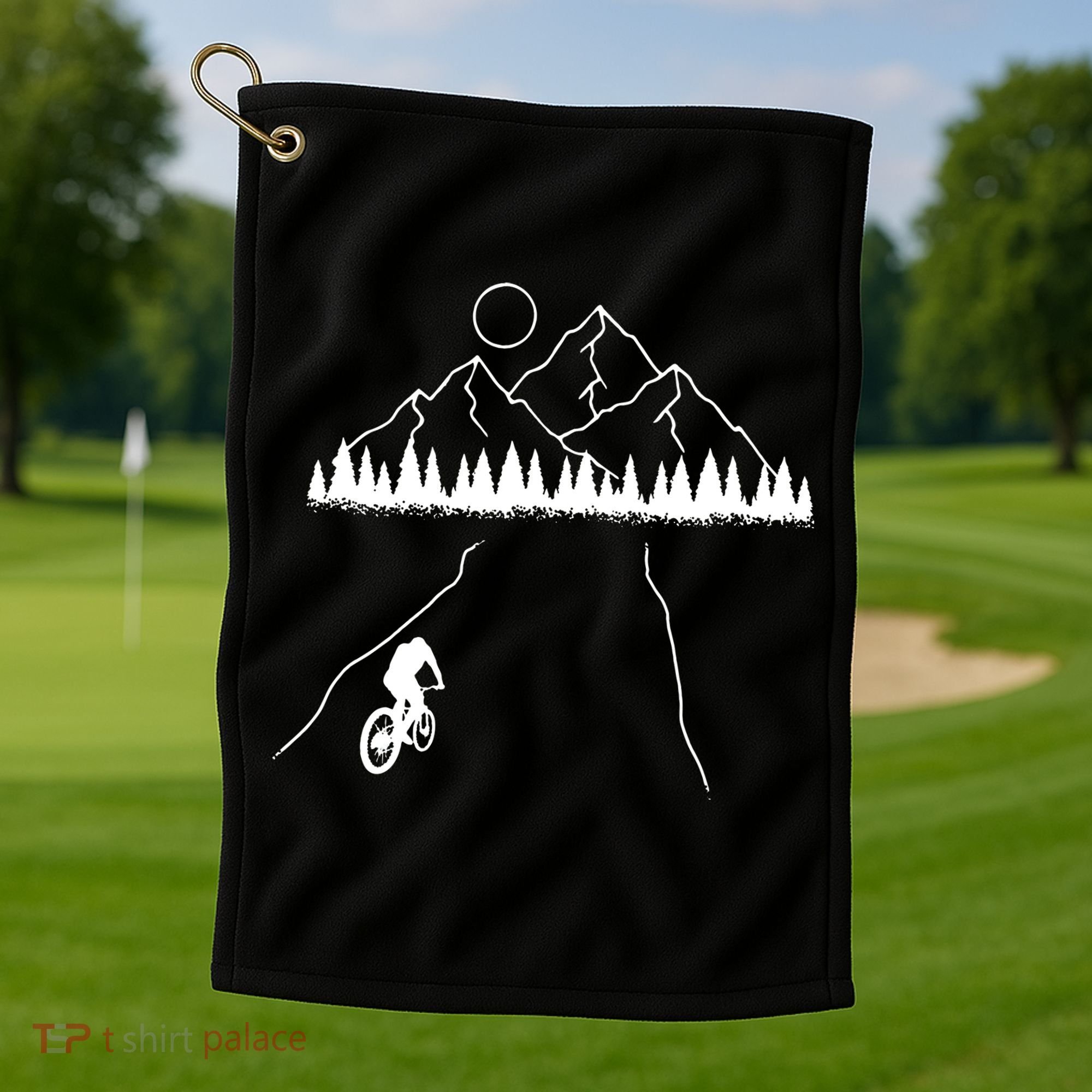 Mountain Biking MTB Cycling Bicycle Bike Cyclist Biker Gift Golf Towel