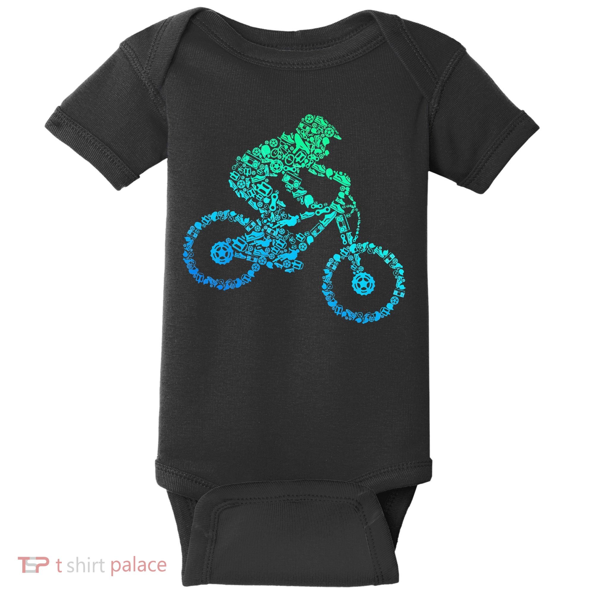 Mountain Bike MTB Downhill Biking Cycling Biker Baby Bodysuit