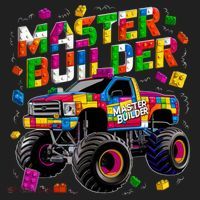 Master Builder Monster Truck Building Blocks Brick Gift Hat thumb 2