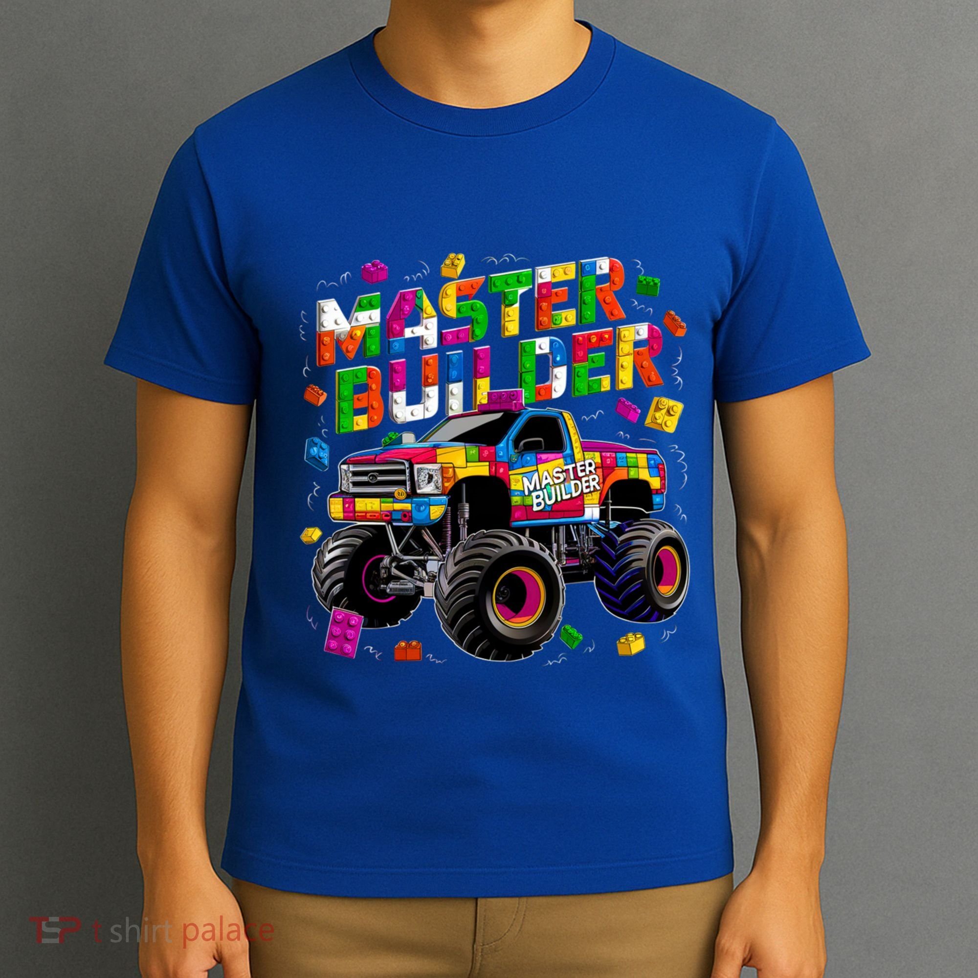 Master Builder Monster Truck Building Blocks Brick Gift T-Shirt