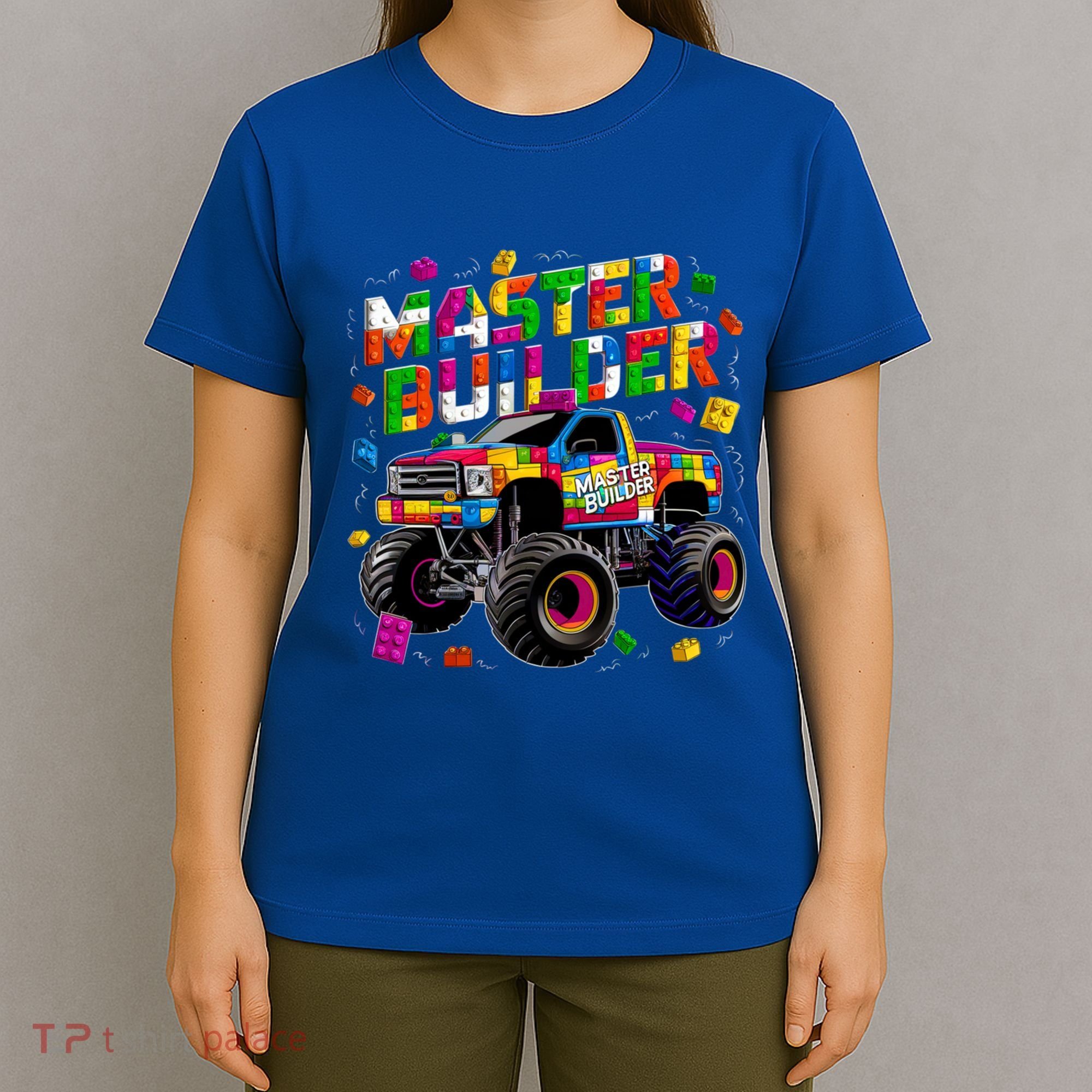 Master Builder Monster Truck Building Blocks Brick Gift T-Shirt