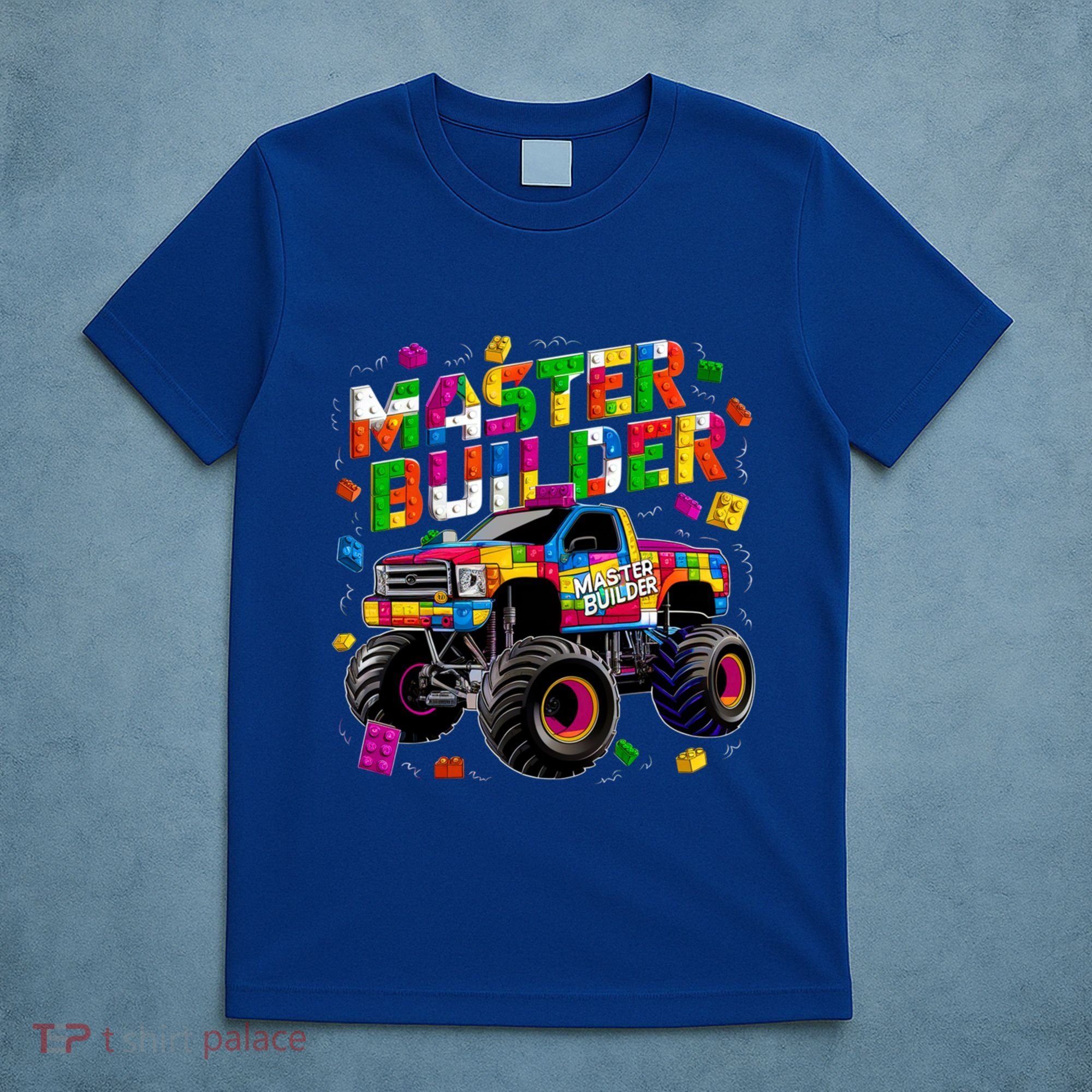 Master Builder Monster Truck Building Blocks Brick Gift T-Shirt