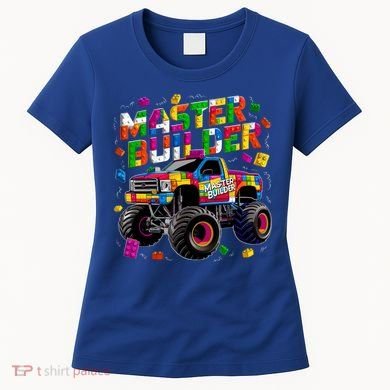 Master Builder Monster Truck Building Blocks Brick Gift Women's T-Shirt