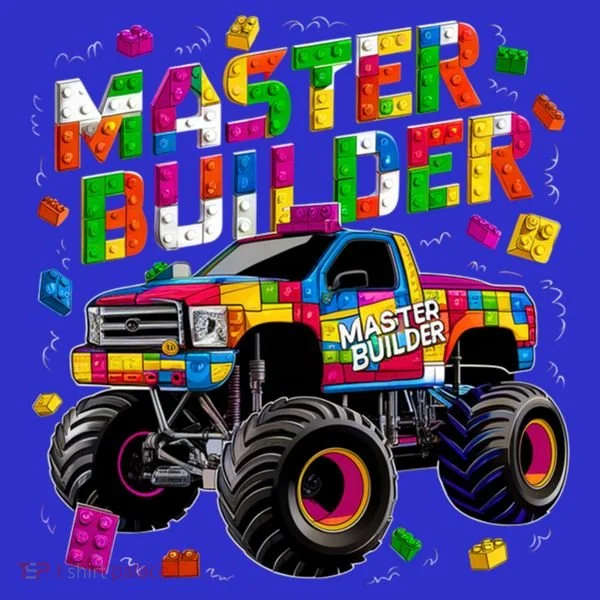 Master Builder Monster Truck Building Blocks Brick Gift Women's T-Shirt