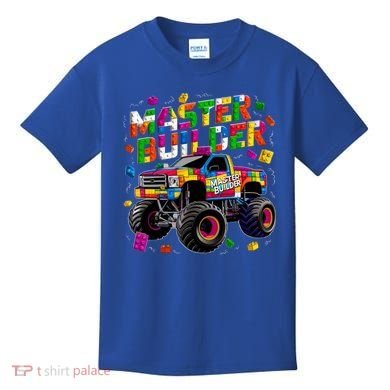 Master Builder Monster Truck Building Blocks Brick Gift Kids T-Shirt