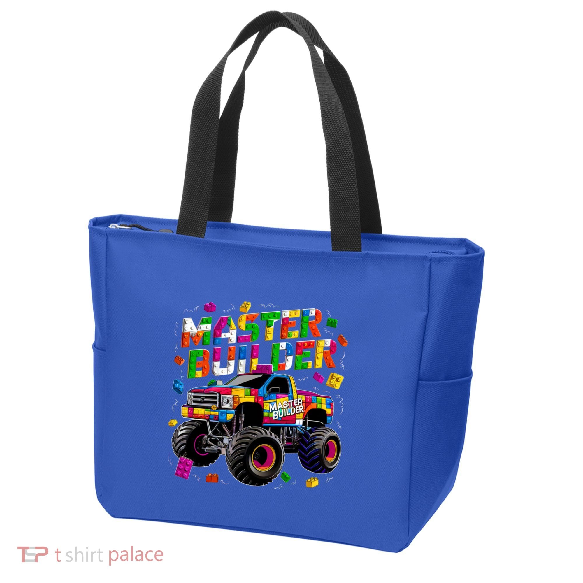 Master Builder Monster Truck Building Blocks Brick Gift Tote Bag