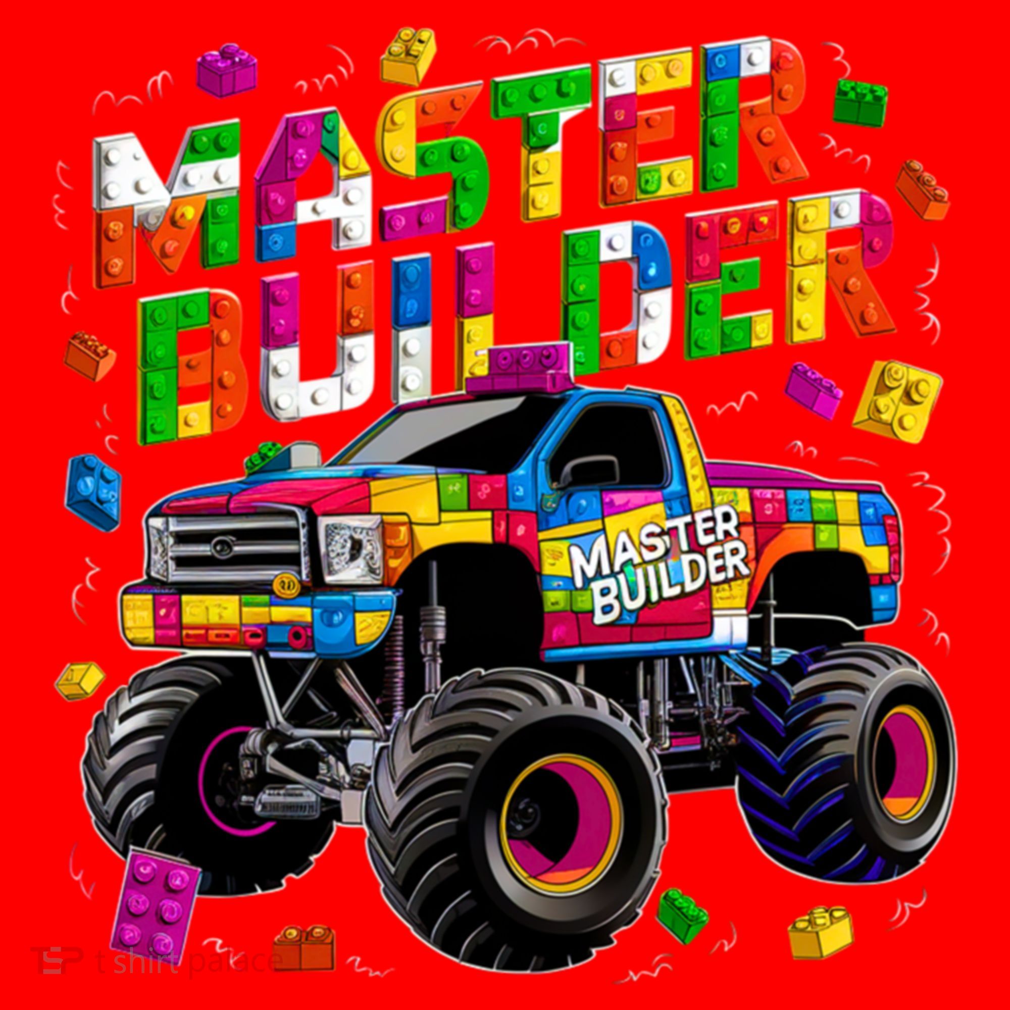 Master Builder Monster Truck Building Blocks Brick Gift Santa Hat