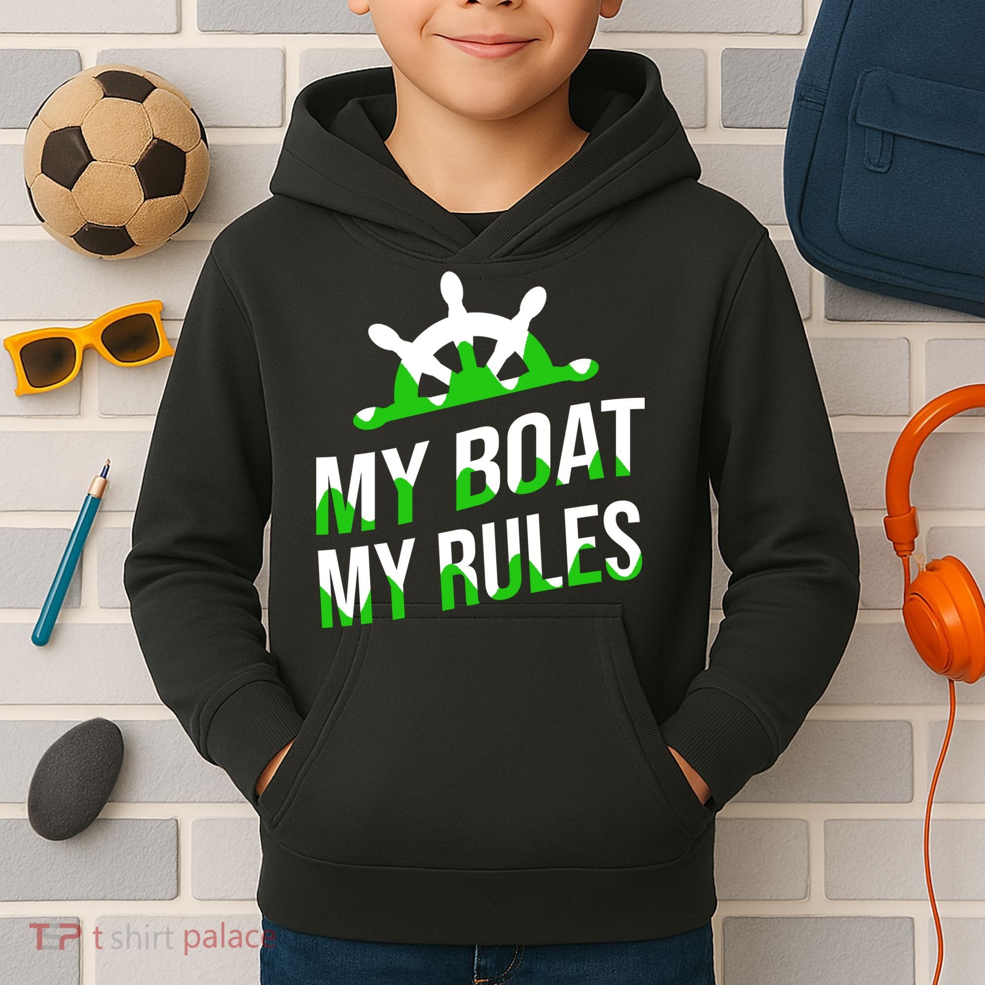 My Boat My Rules Kids Hoodie