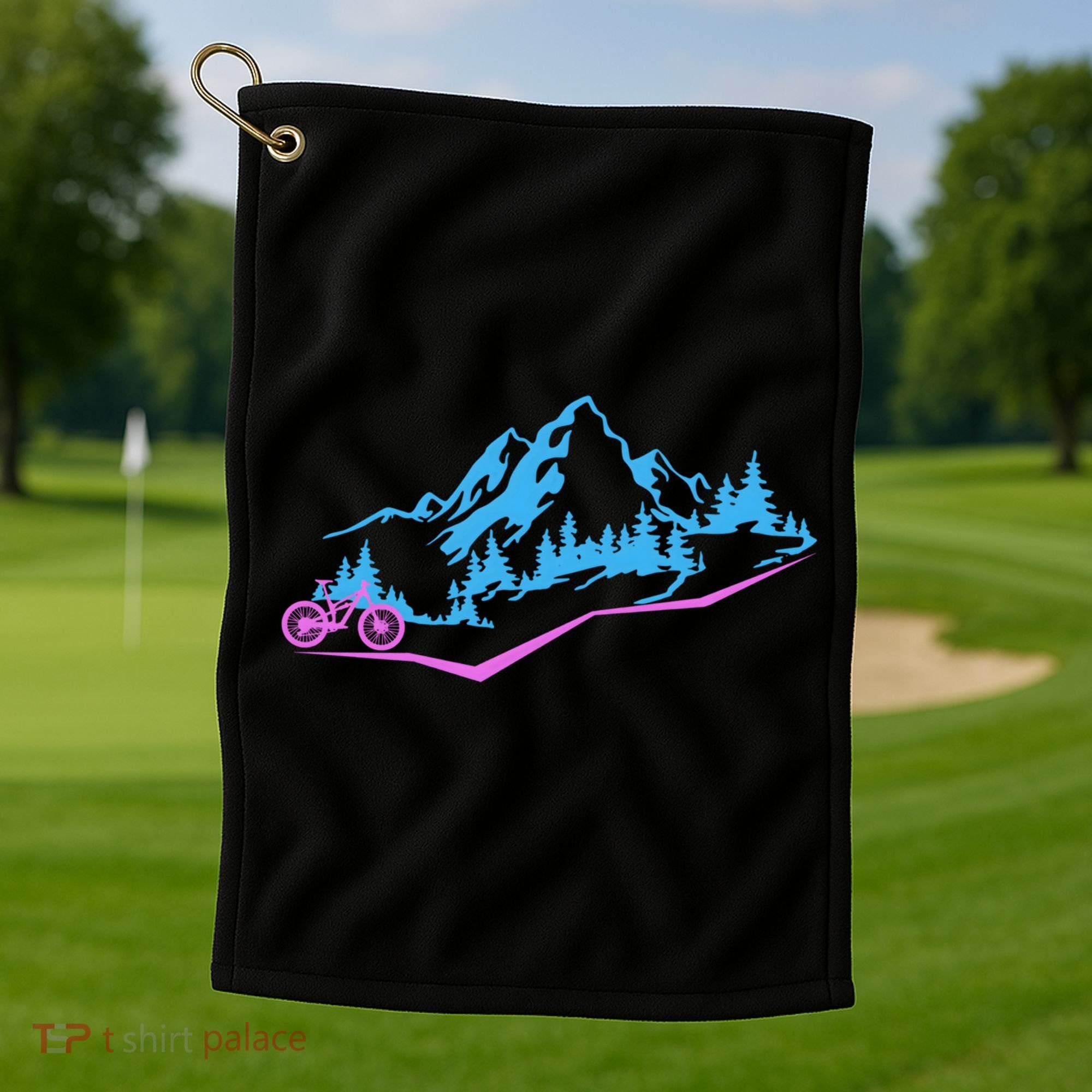 Mountain Bike Mtb Cycling Mountain Biker Biking Cyclist Gift Golf Towel