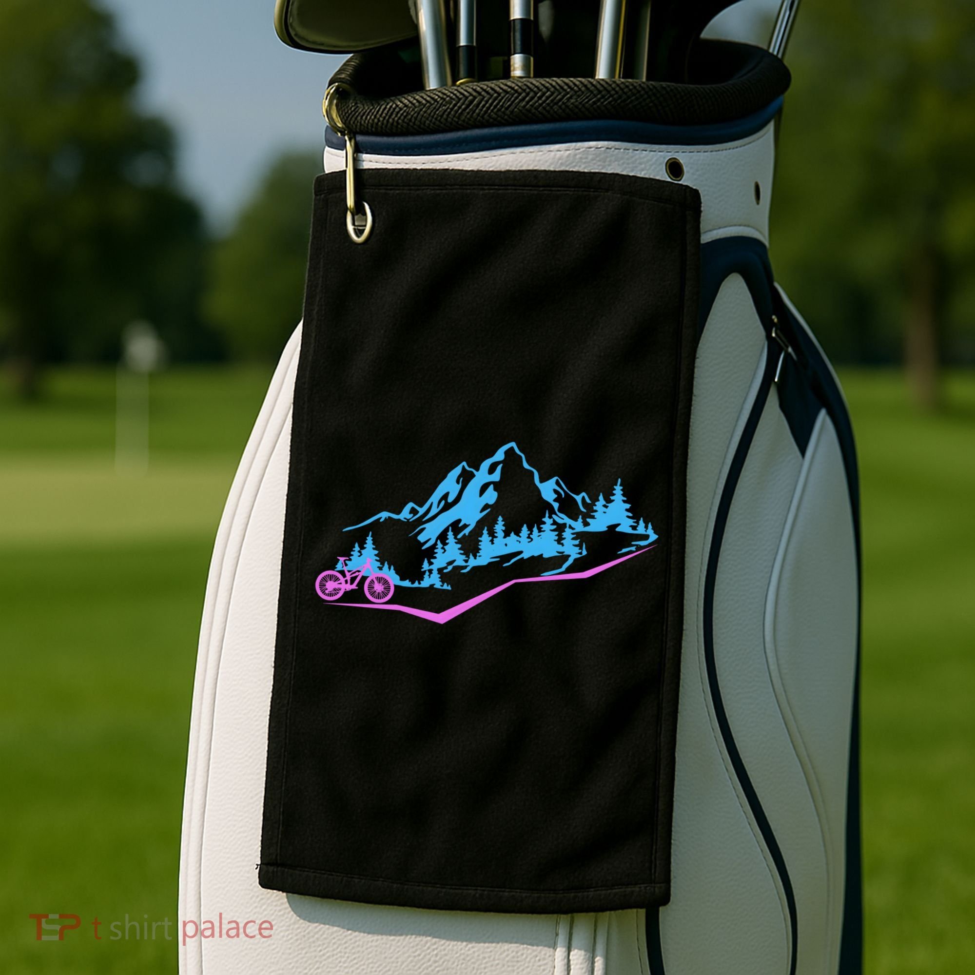 Mountain Bike Mtb Cycling Mountain Biker Biking Cyclist Gift Golf Towel