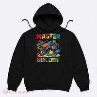 Master Builder Monster Truck Blocks Building Brick Hoodie thumb 0