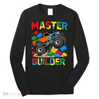 Master Builder Monster Truck Blocks Building Brick Long Sleeve Shirt thumb 0