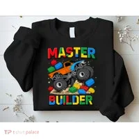 Master Builder Monster Truck Blocks Building Brick Sweatshirt thumb 2