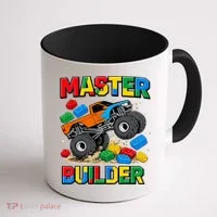 Master Builder Monster Truck Blocks Building Brick Coffee Mug thumb 1
