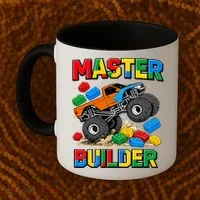 Master Builder Monster Truck Blocks Building Brick Coffee Mug thumb 2