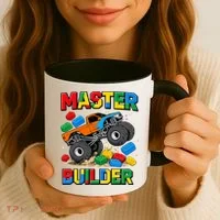 Master Builder Monster Truck Blocks Building Brick Coffee Mug thumb 3
