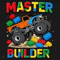 Master Builder Monster Truck Blocks Building Brick Ornament thumb 1