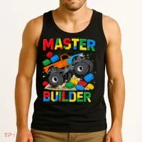 Master Builder Monster Truck Blocks Building Brick Tank Top thumb 3