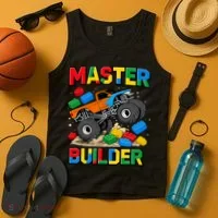 Master Builder Monster Truck Blocks Building Brick Tank Top thumb 4