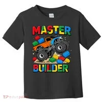 Master Builder Monster Truck Blocks Building Brick Toddler T-Shirt thumb 0