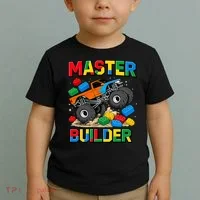 Master Builder Monster Truck Blocks Building Brick Toddler T-Shirt thumb 2