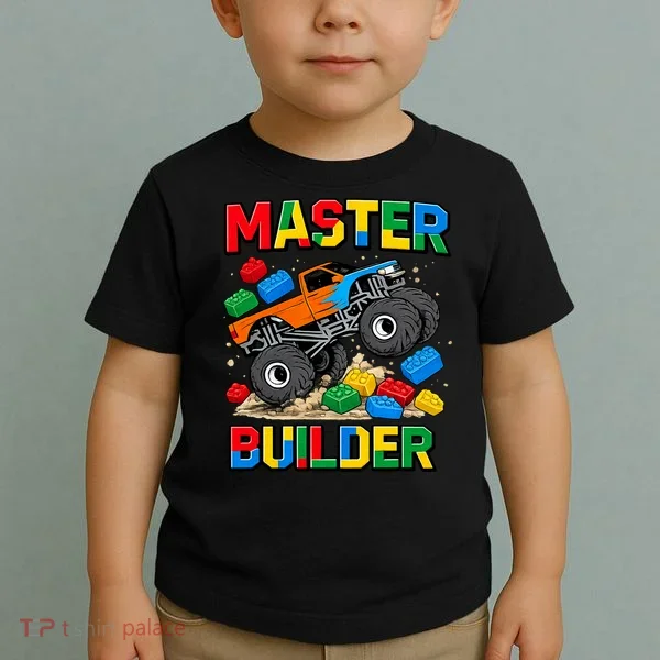 Master Builder Monster Truck Blocks Building Brick Toddler T-Shirt